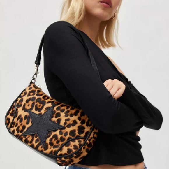 NWT New Silence + Noise Daphne Cheetah Print Bag Shoulder Star Purse Handbag - Picture 1 of 6
